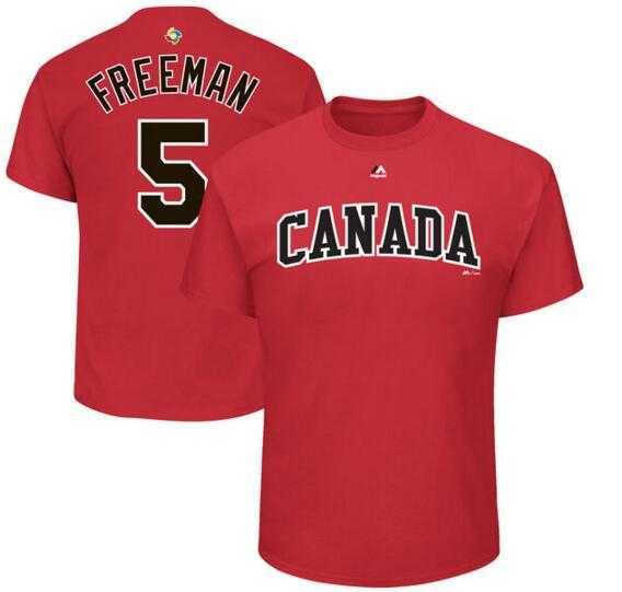 Canada Baseball 5 Freddie Freeman Majestic 2017 World Baseball Classic Name & Number T-Shirt Red,We sell and wholesale Canada Baseball 5 Freddie Freeman Majestic 2017 World Baseball Classic Name & Number T-Shirt Red on line form chian!